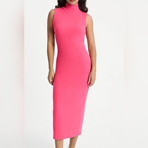 EXPRESS NWT Ribbed Mock Neck Midi Sleeveless Sweater Dress Pink Size Medium